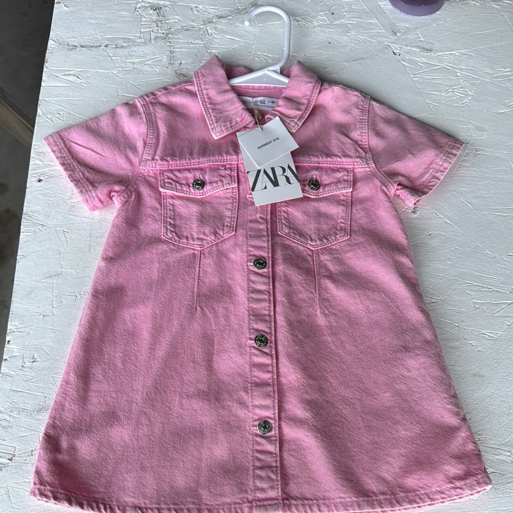 ZARA Pink Denim Dress
